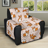 Cute Corgis Pattern pink background Recliner Cover Protector