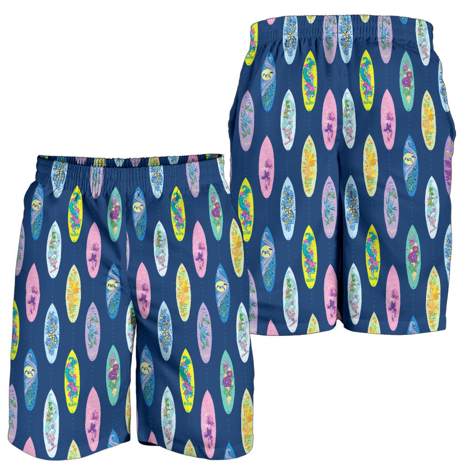 Surfboard Pattern Print Design 03 Men Shorts