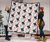 Pig Pattern Print Design 05 Premium Quilt