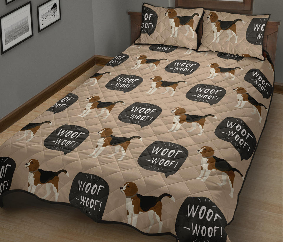 Beagle pattern Quilt Bed Set