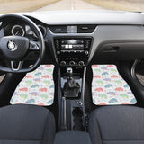 Hippopotamus Pattern Print Design 03 Front and Back Car Mats