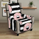 Donuts pink icing striped pattern Chair Cover Protector