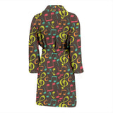Music Notes Pattern Print Design 05 Men's Bathrobe