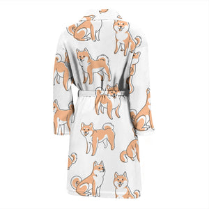 Shiba Inu Dog Pattern Men'S Bathrobe