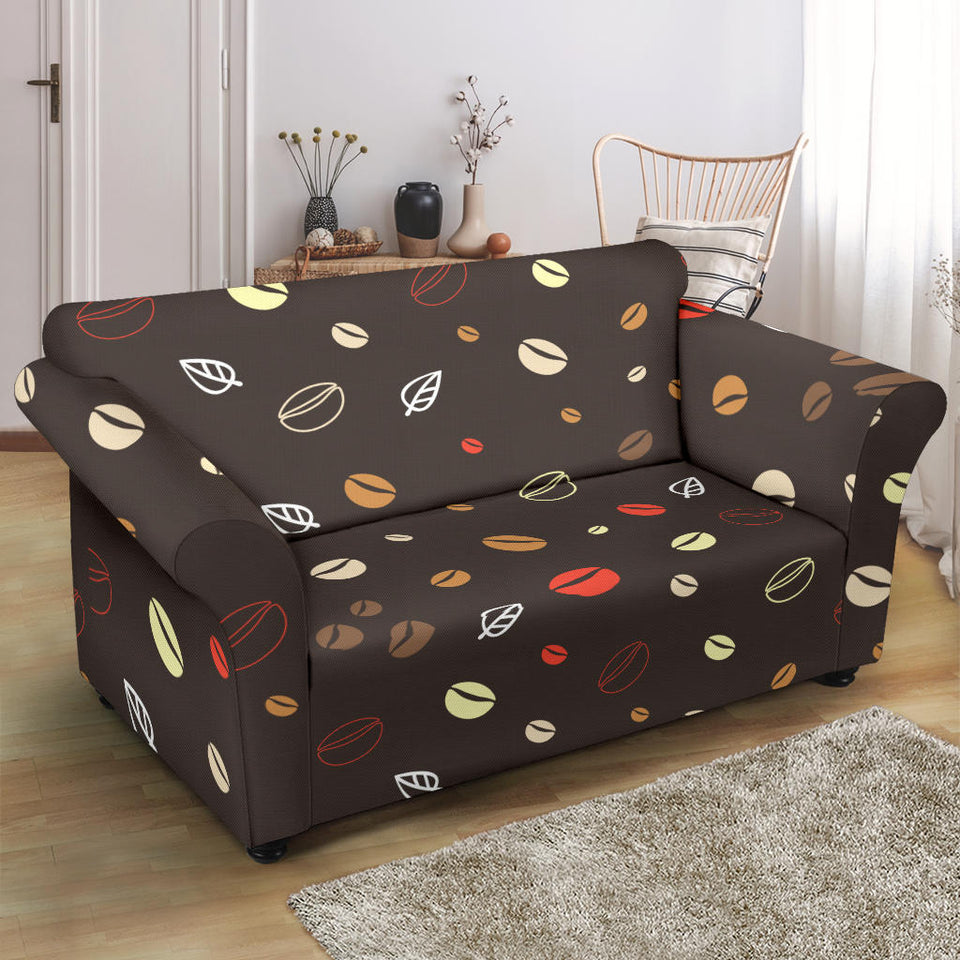 Coffee Bean Leave Pattern Loveseat Couch Slipcover