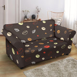Coffee Bean Leave Pattern Loveseat Couch Slipcover