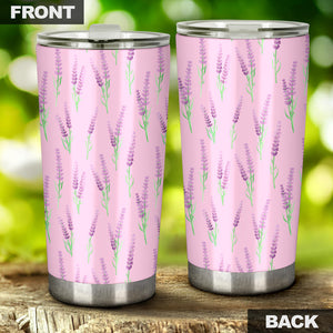 Lavender Pattern Pink Background Tumbler