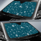 Snowflake Pattern Dark Background Car Sun Shade