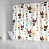 Cute Chihuahua Dog Pattern Shower Curtain Fulfilled In US
