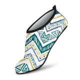 Zigzag  Chevron Paint Design Pattern Aqua Shoes