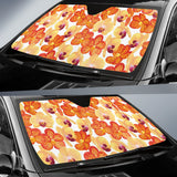 Orange Yellow Orchid Flower Pattern Background Car Sun Shade
