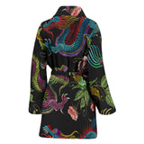 Dragons Flower Pattern Women'S Bathrobe