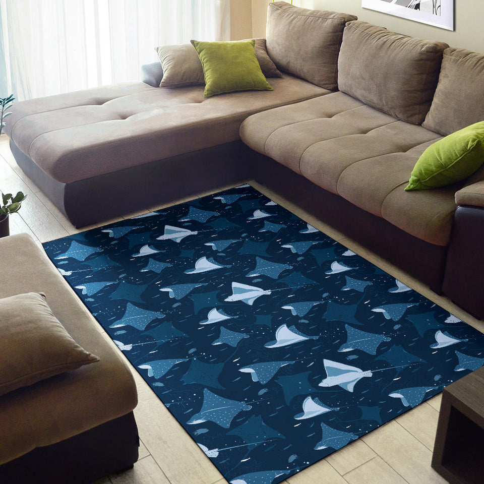 Stingray Pattern Print Design 04 Area Rug