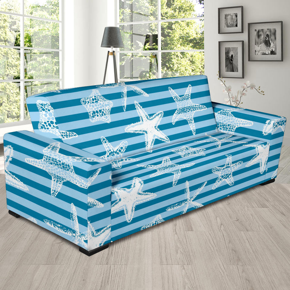 Starfish Blue Blackground Sofa Slipcover