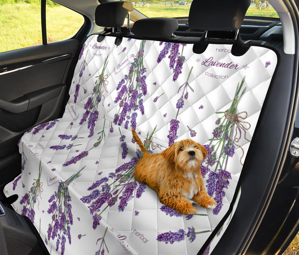 Lavender Flower Design Pattern Dog Car Seat Covers