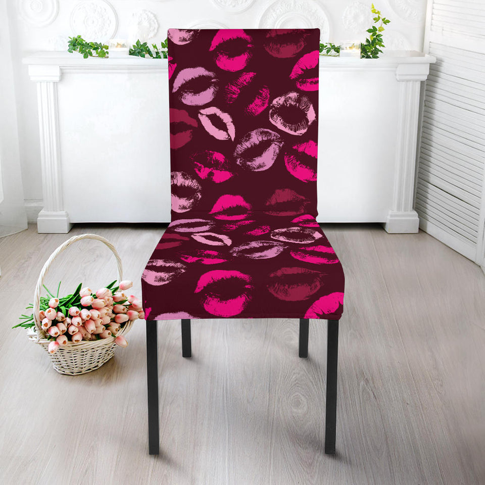 Lips Pattern Print Design 03 Dining Chair Slipcover