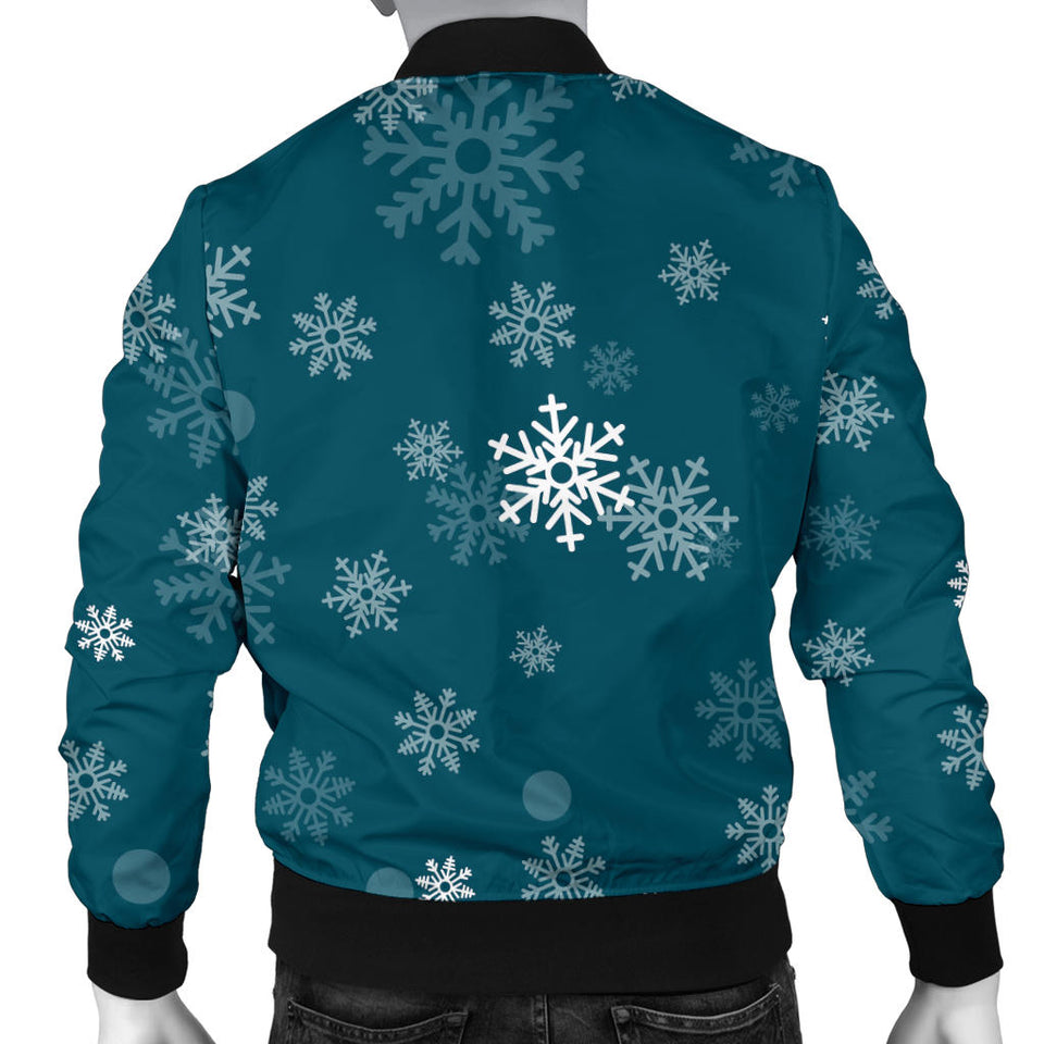 Snowflake Pattern Dark Background Men'S Bomber Jacket