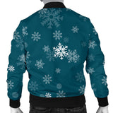 Snowflake Pattern Dark Background Men'S Bomber Jacket