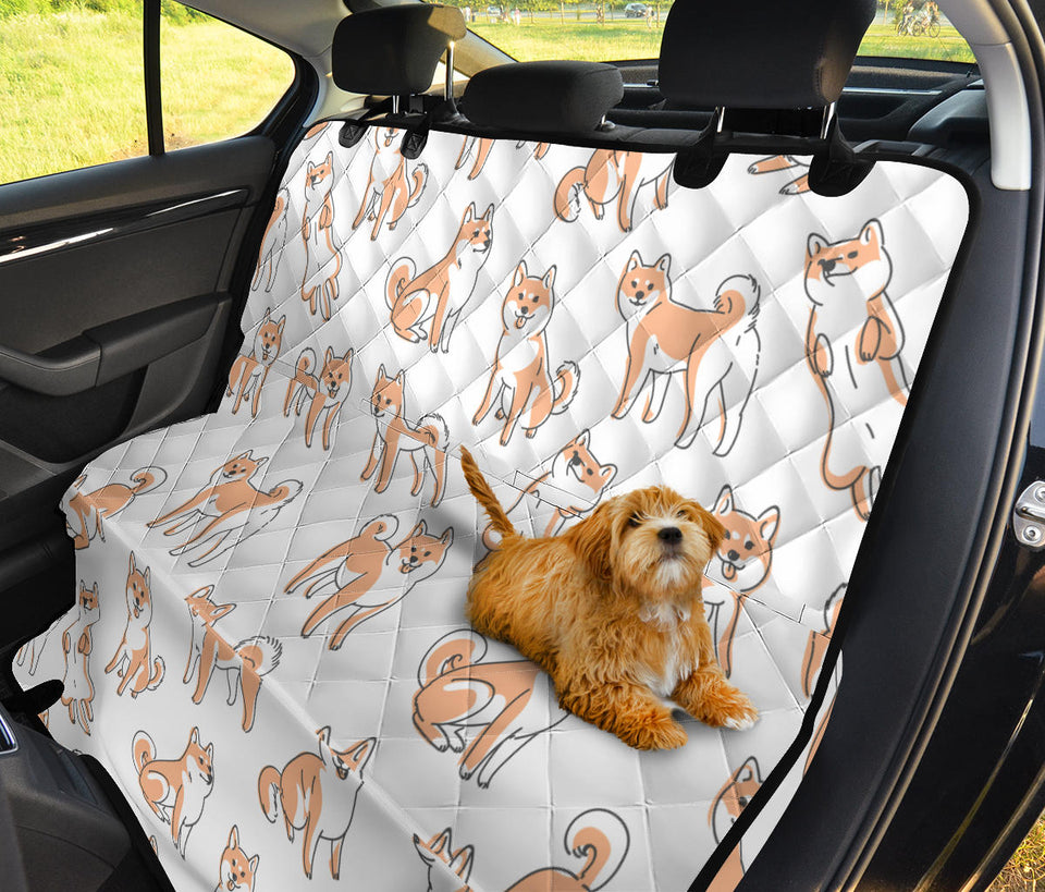 Shiba Inu Dog Pattern Dog Car Seat Covers