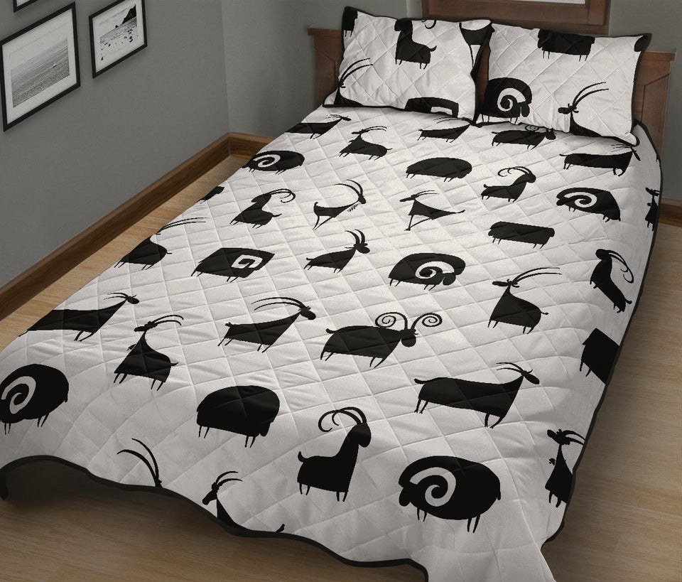 Goat ram pattern Quilt Bed Set