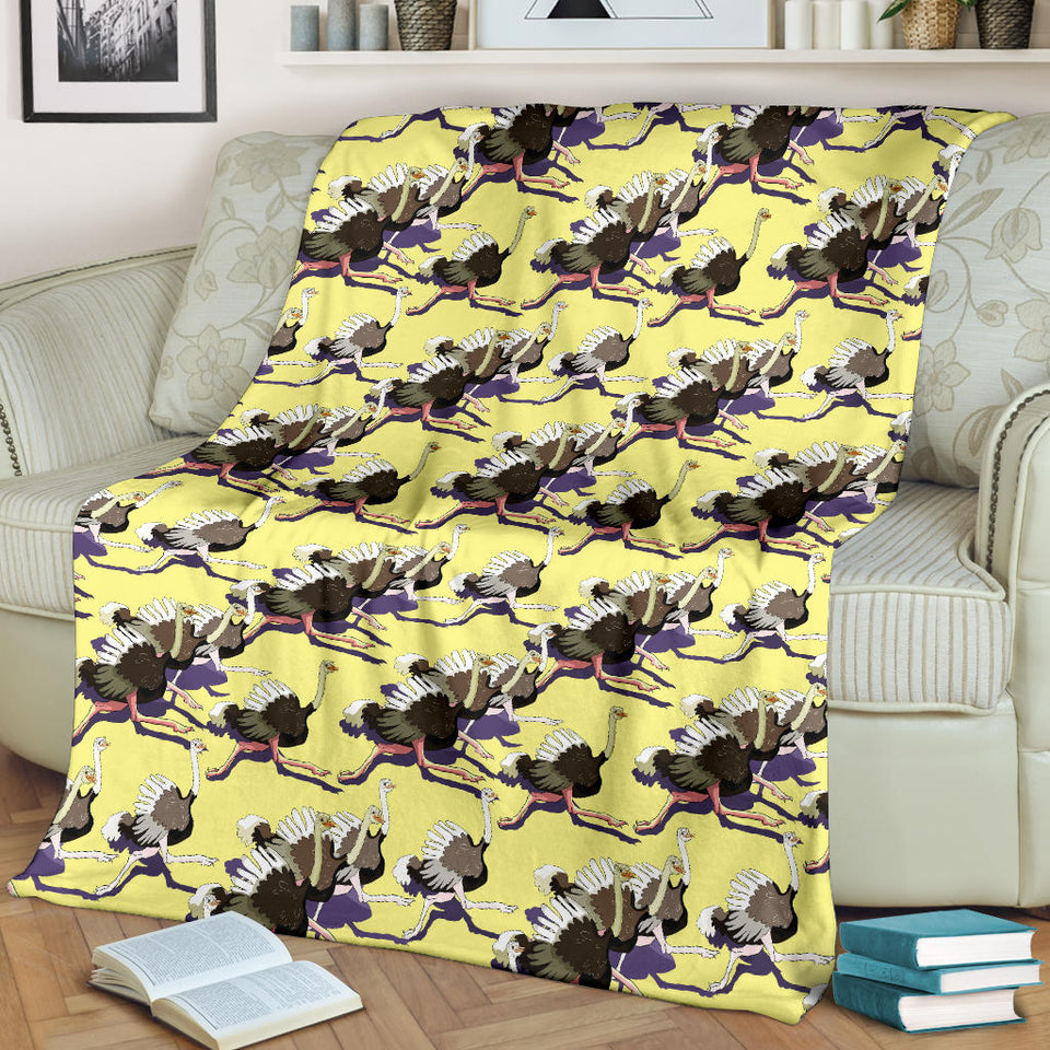 Ostrich Pattern Print Design 04 Premium Blanket