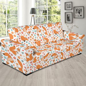 Squirrel Pattern Print Design 05  Sofa Slipcover