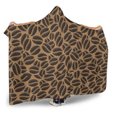 Coffee Bean On Brown Background Hooded Blanket