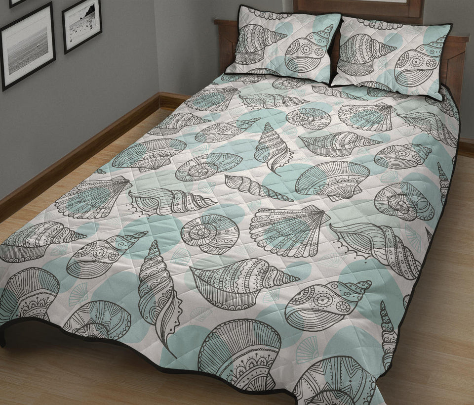 Shell polynesian tribal  Quilt Bed Set