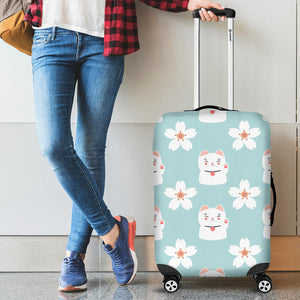 Maneki Neko Lucky Cat Sakura Luggage Covers