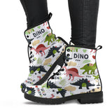 Cute Dinosaurs Pattern Leather Boots