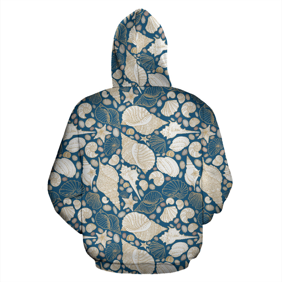 Shell Polynesian Tribal Design Pattern Zip Up Hoodie