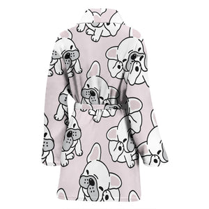 Cute French Bulldog Pattern Women'S Bathrobe