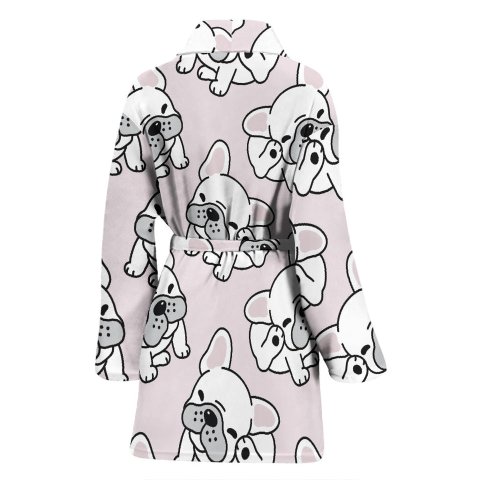 Cute French Bulldog Pattern Women'S Bathrobe