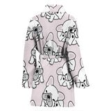 Cute French Bulldog Pattern Women'S Bathrobe