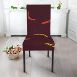 Boomerang Australian Aboriginal Ornament Circle Black Background Dining Chair Slipcover