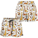 Giraffe Pattern Print Design 04 Women Shorts