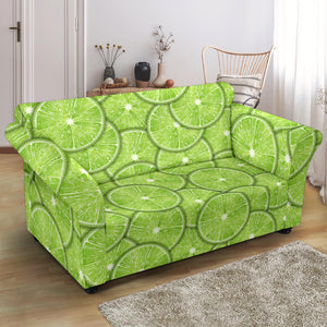 Slices Of Lime Pattern Loveseat Couch Slipcover