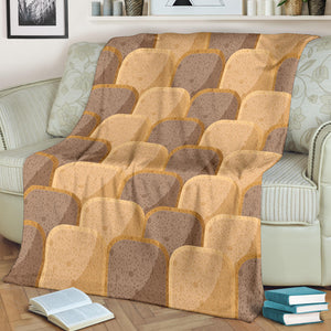 Bread Toast Pattern Print Design 04 Premium Blanket