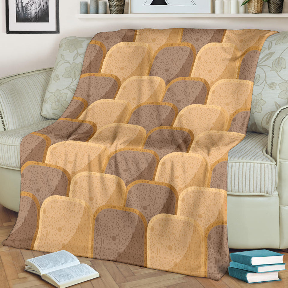Bread Toast Pattern Print Design 04 Premium Blanket