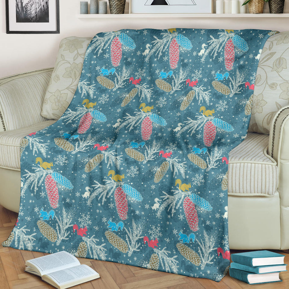 Squirrel Pattern Print Design 01 Premium Blanket