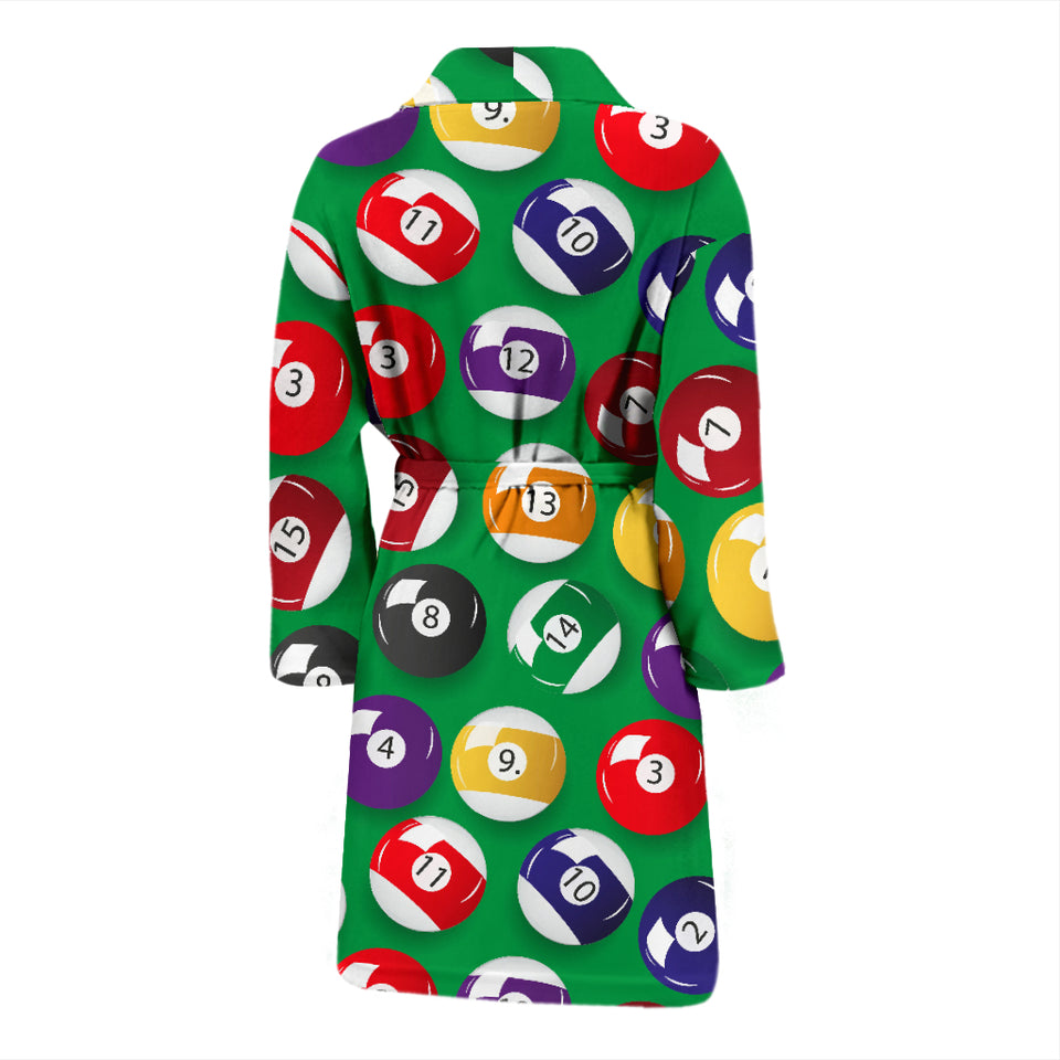 Billiard Ball Pattern Print Design 02 Men's Bathrobe