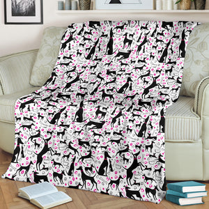 Greyhound Pattern Print Design 02 Premium Blanket