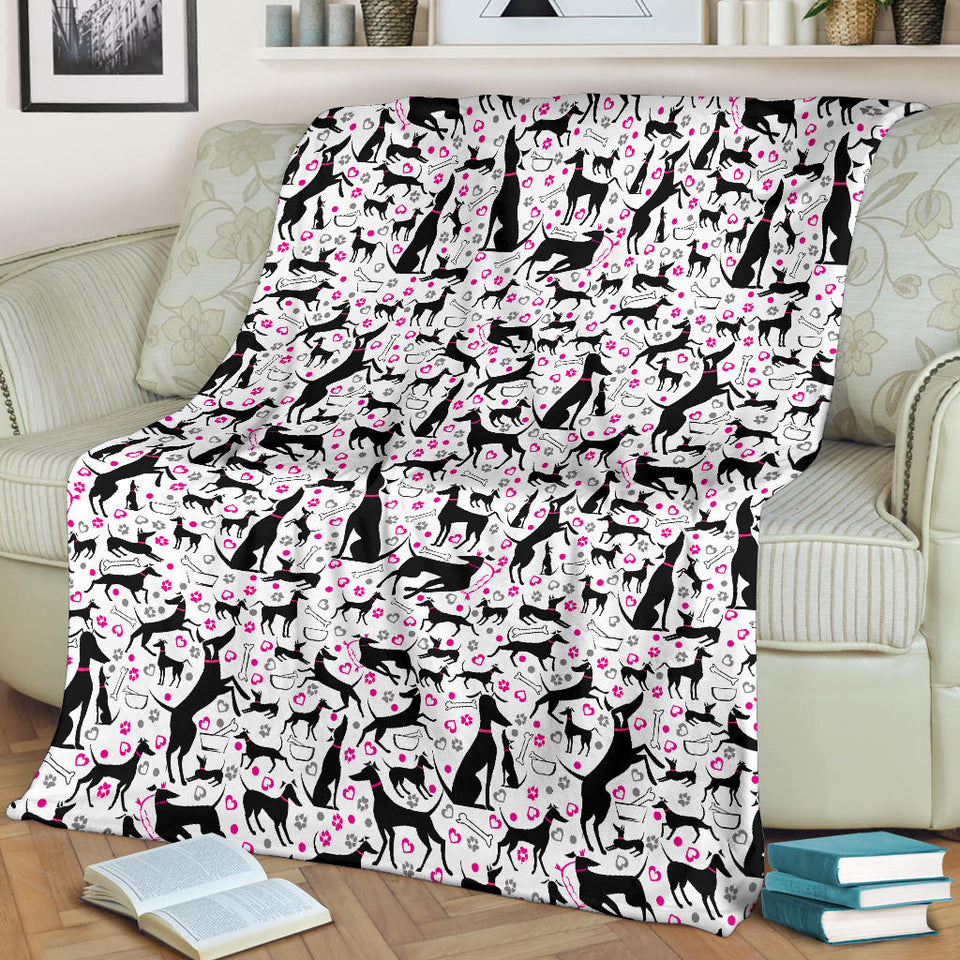 Greyhound Pattern Print Design 02 Premium Blanket