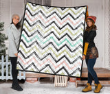 Zigzag  Chevron Paint Pattern Premium Quilt