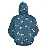 Cute Boston Terrier Dog Spattern Zip Up Hoodie