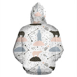 Polar Bears Star Poka Dot Pattern Zip Up Hoodie