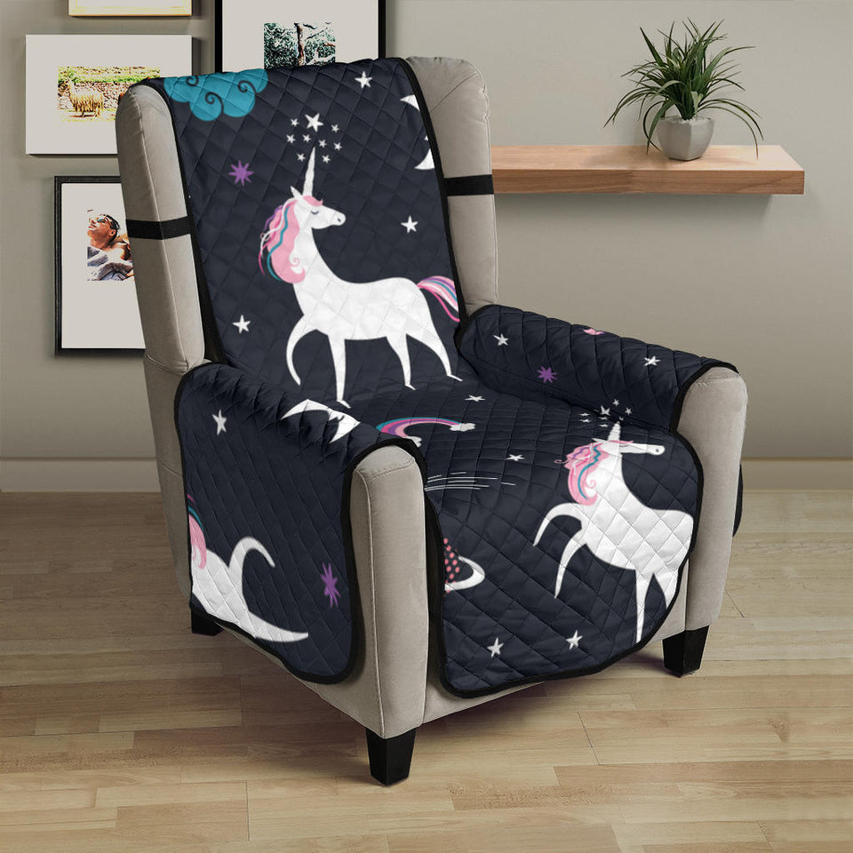 unicorn rainbows moon clound star pattern Chair Cover Protector