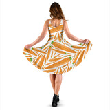 Carrot Pattern Print Design 02 Sleeveless Midi Dress