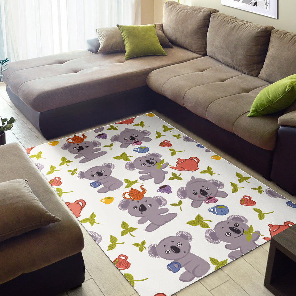 Cute Koalas Teapots Tea Area Rug