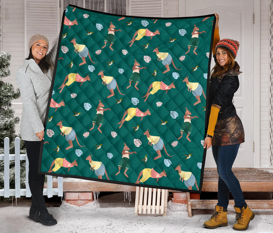 Kangaroo Leaves Pattern Premium Quilt